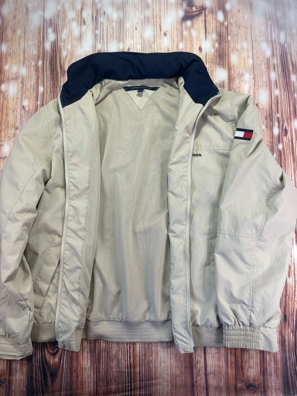 Tommy Hilfiger Men's Beige Full Zip Spell Out Yacht Hooded Jacket Size XXL - Picture 5 of 16
